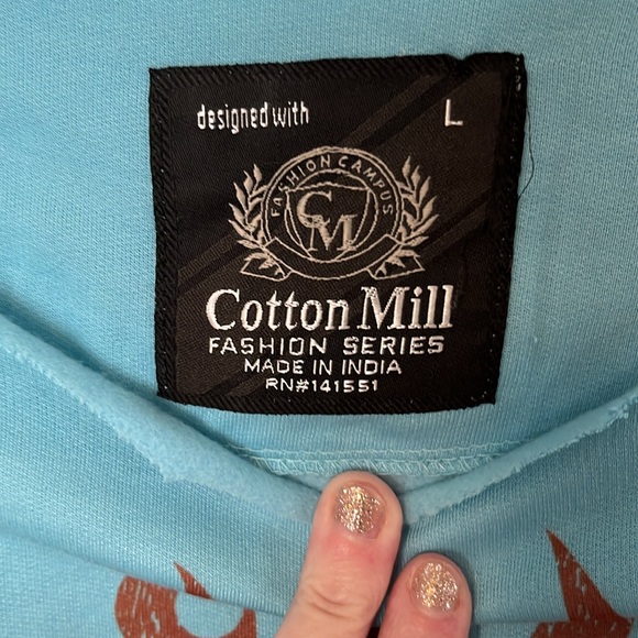 🩵🌊OVERSIZED OCEANSIDE BEACH SWEATSHIRT TURQUOISE BLUE SZ L NWOT EXCELLENT COND - Picture 2 of 7